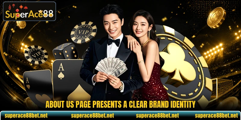 About us page presents a clear brand identity