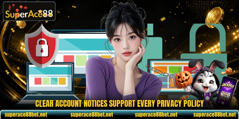 Clear account notices support every privacy policy