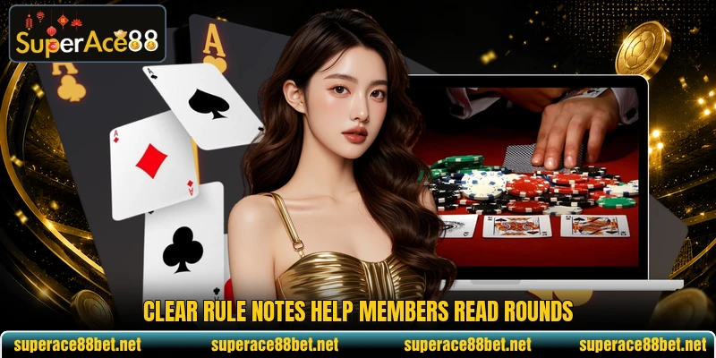 Clear rule notes help members read rounds Clear rule notes help members read rounds