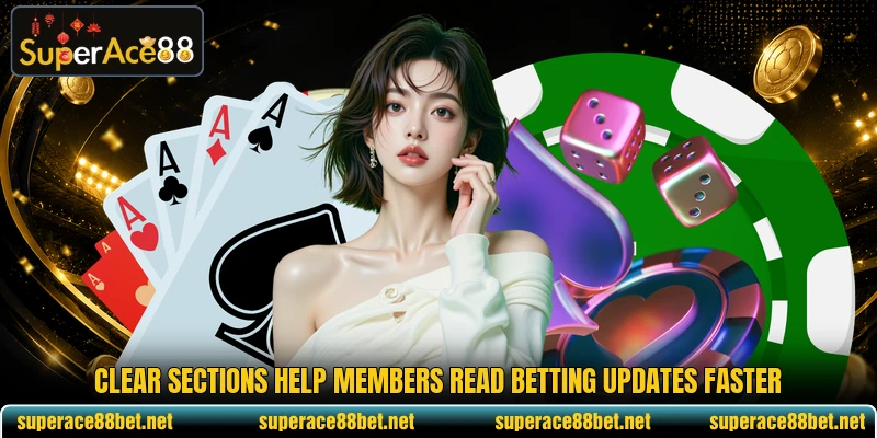 Clear sections help members read betting updates faster