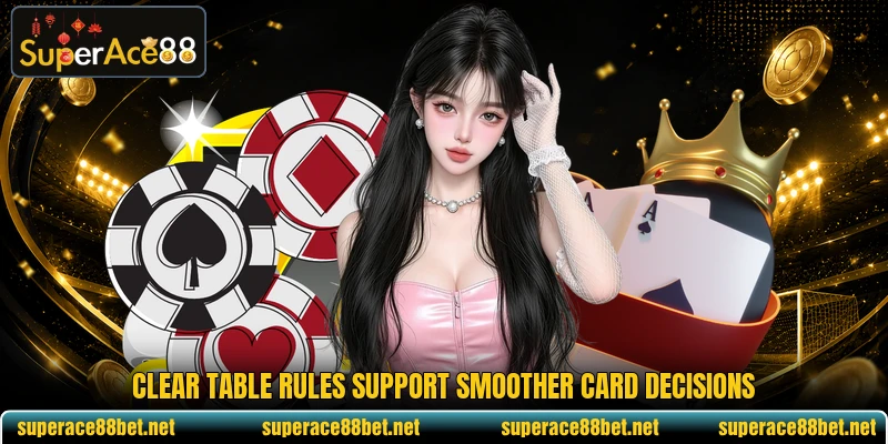 Clear table rules support smoother card decisions Clear table rules support smoother card decisions