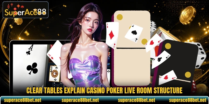 Clear tables explain Casino Poker Live room structure Clear tables explain Casino Poker Live room structure