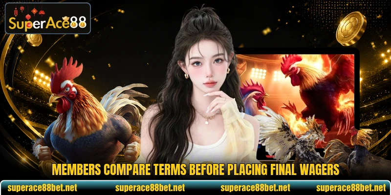 Members compare terms before placing final wagers Members compare terms before placing final wagers