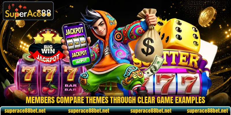 Members compare themes through clear game examples Members compare themes through clear game examples