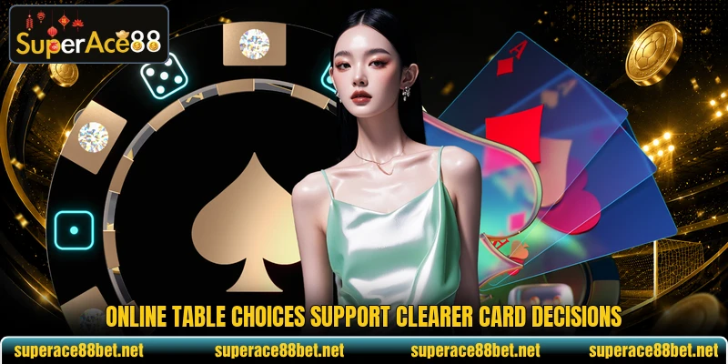 Online table choices support clearer card decisions Online table choices support clearer card decisions