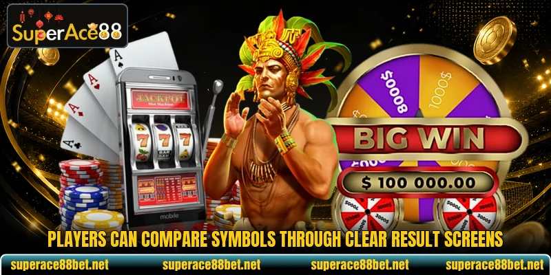 Players can compare symbols through clear result screens Players can compare symbols through clear result screens