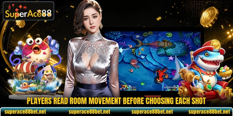 Players read room movement before choosing each shot Players read room movement before choosing each shot