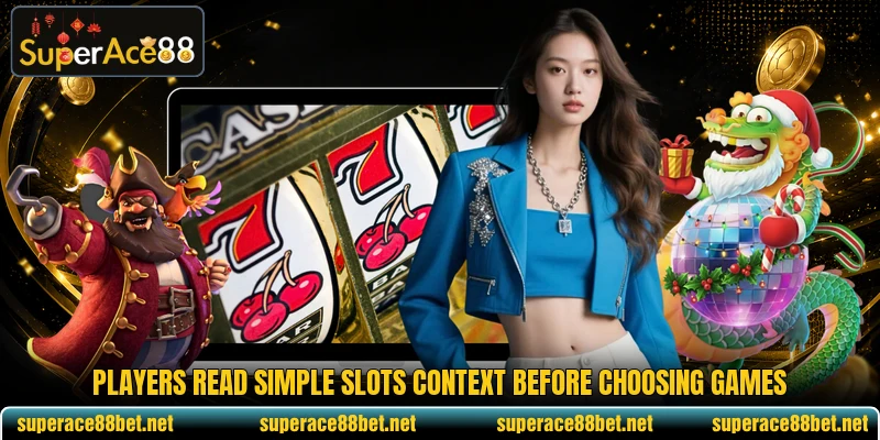 Players read simple slots context before choosing games Players read simple slots context before choosing games