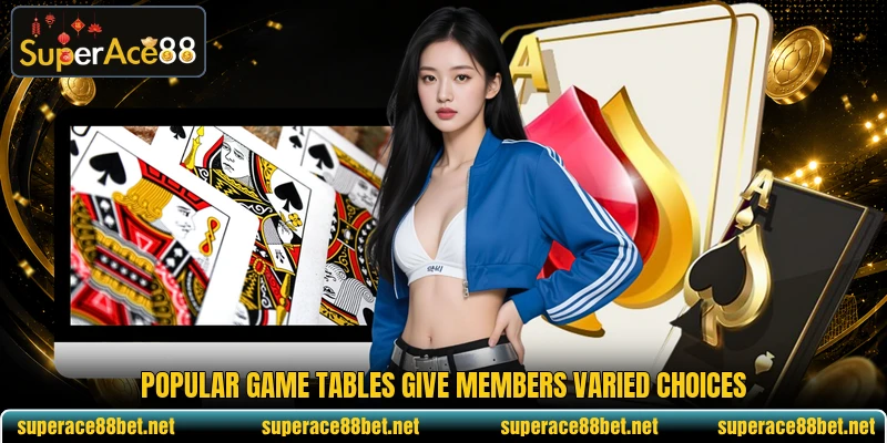 Popular game tables give members varied choices